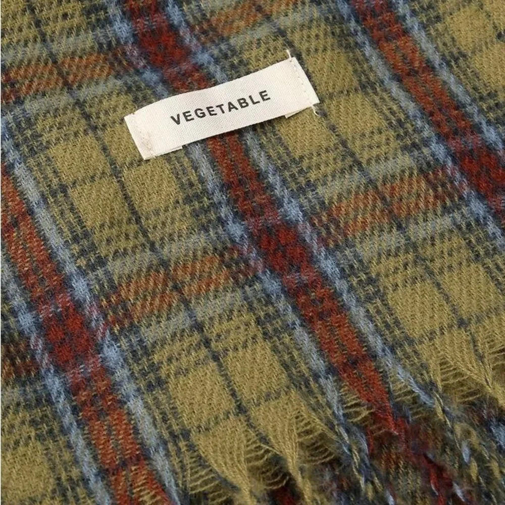 Plaid Scarf in Green and Brown